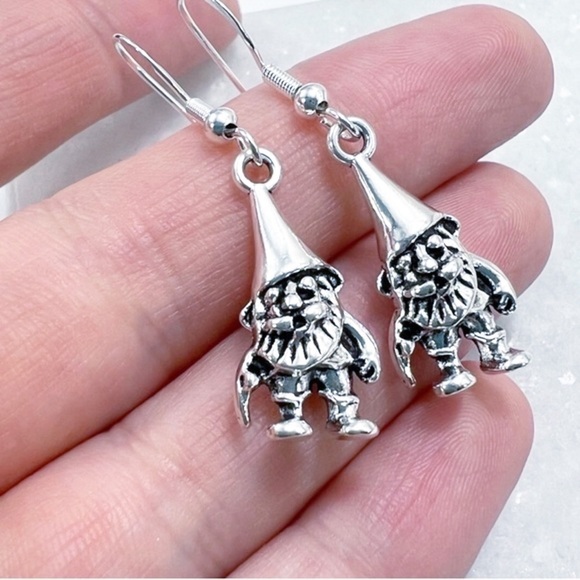 Gnome Sterling Silver Earrings New - Picture 1 of 7